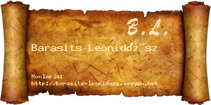 Barasits Leonidász névjegykártya